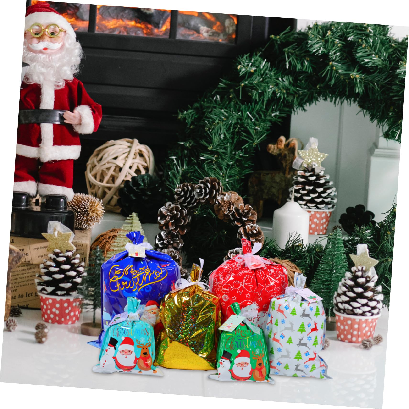 Didiseaon 2 Set Sacchetto di Natale festa di vacanza caramelle natalizie regali sacchetti per cioccolatini natale sacchetti cioccolatini natale sacchetto confetti confetti