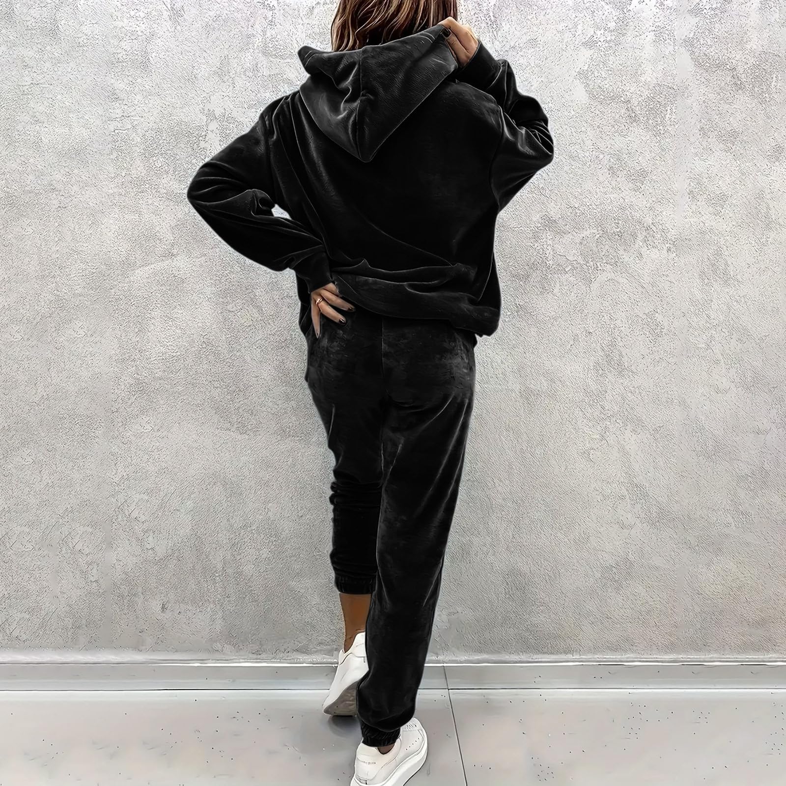 LUCKME Chandal Mujer Otoño e Invierno Conjunto Mujer de Terciopelo 2 Piezas