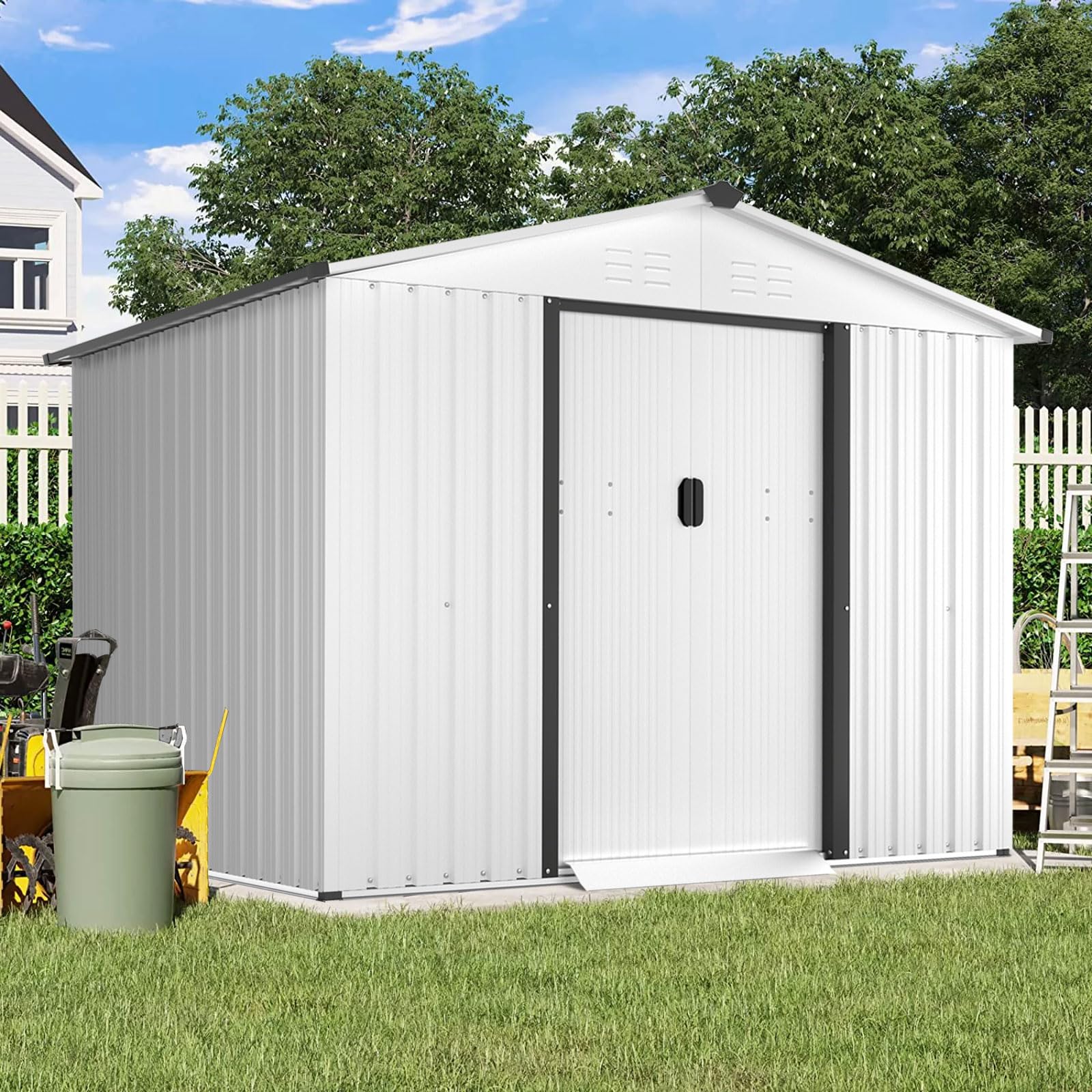 Amazon.com : Crownland Outdoor Vented Backyard Garden Storage Shed