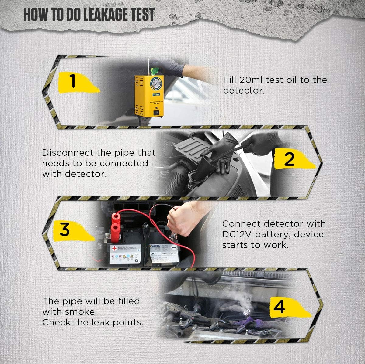 Smoke Leak Detector Automotive Fuel Leak Detectors EVAP Smoke Machine Leak Tester Car Pipe Leakage Tester for All 12V Vehicles : Automotive