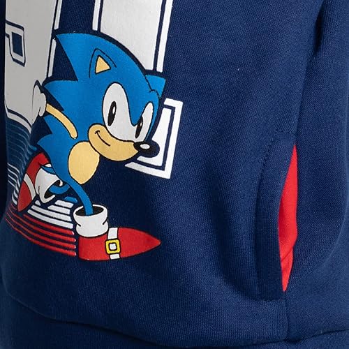 Miniatura 7 de SEGA Sonic the Hedgehog - Sudadera con capucha de forro polar para niños, color azul marino, para niños pequeños y grandes