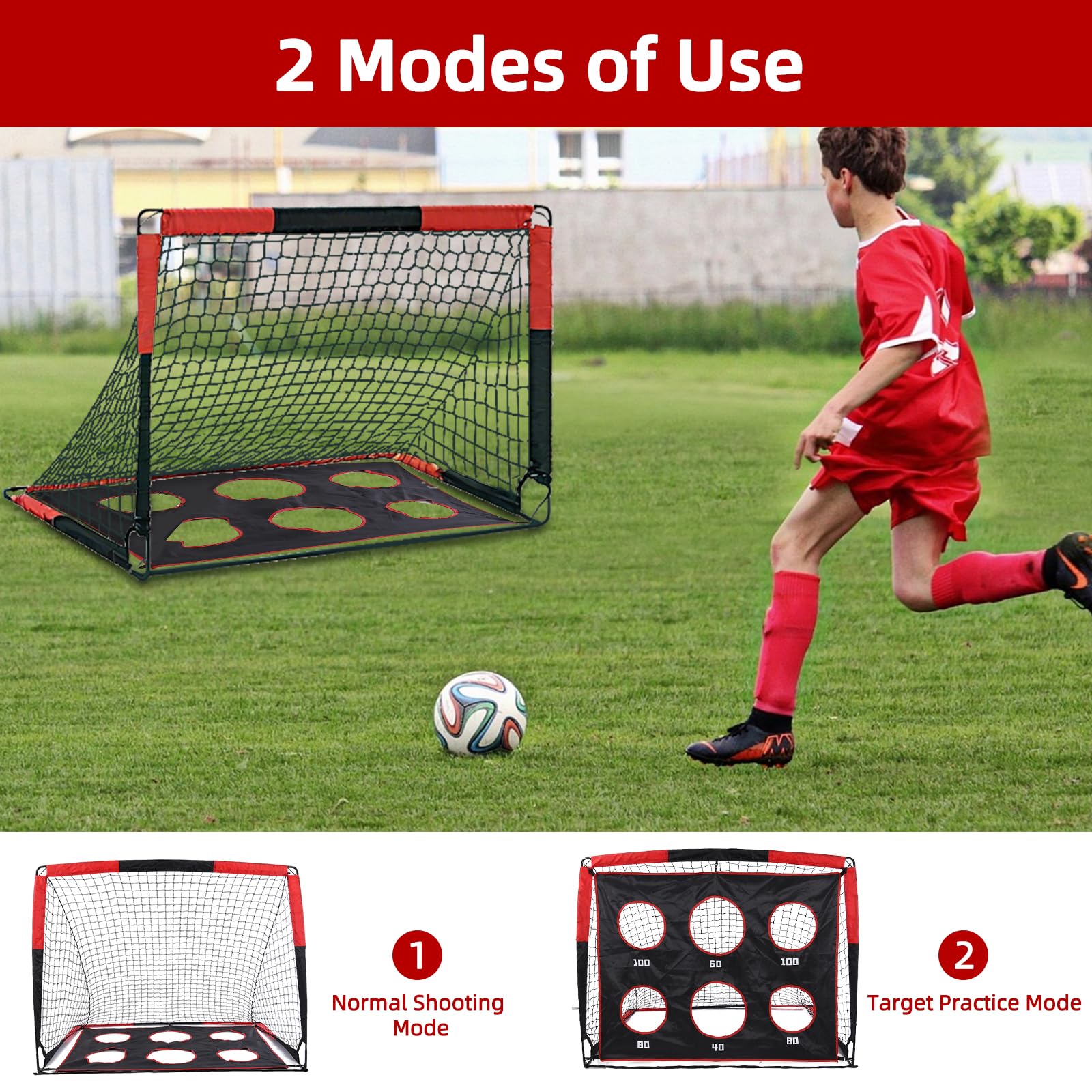 Goal Portatile Per Bambini 6 Zone 150x120x120cm - Dettaglio