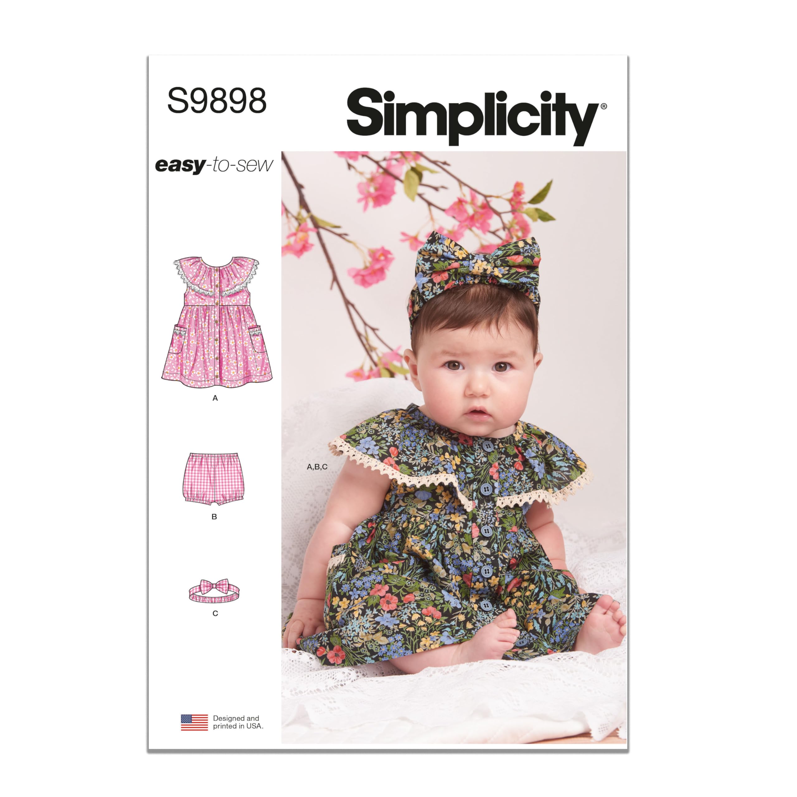 Amazon.com: Simplicity SS9898A Babies' Headband, Underwear and