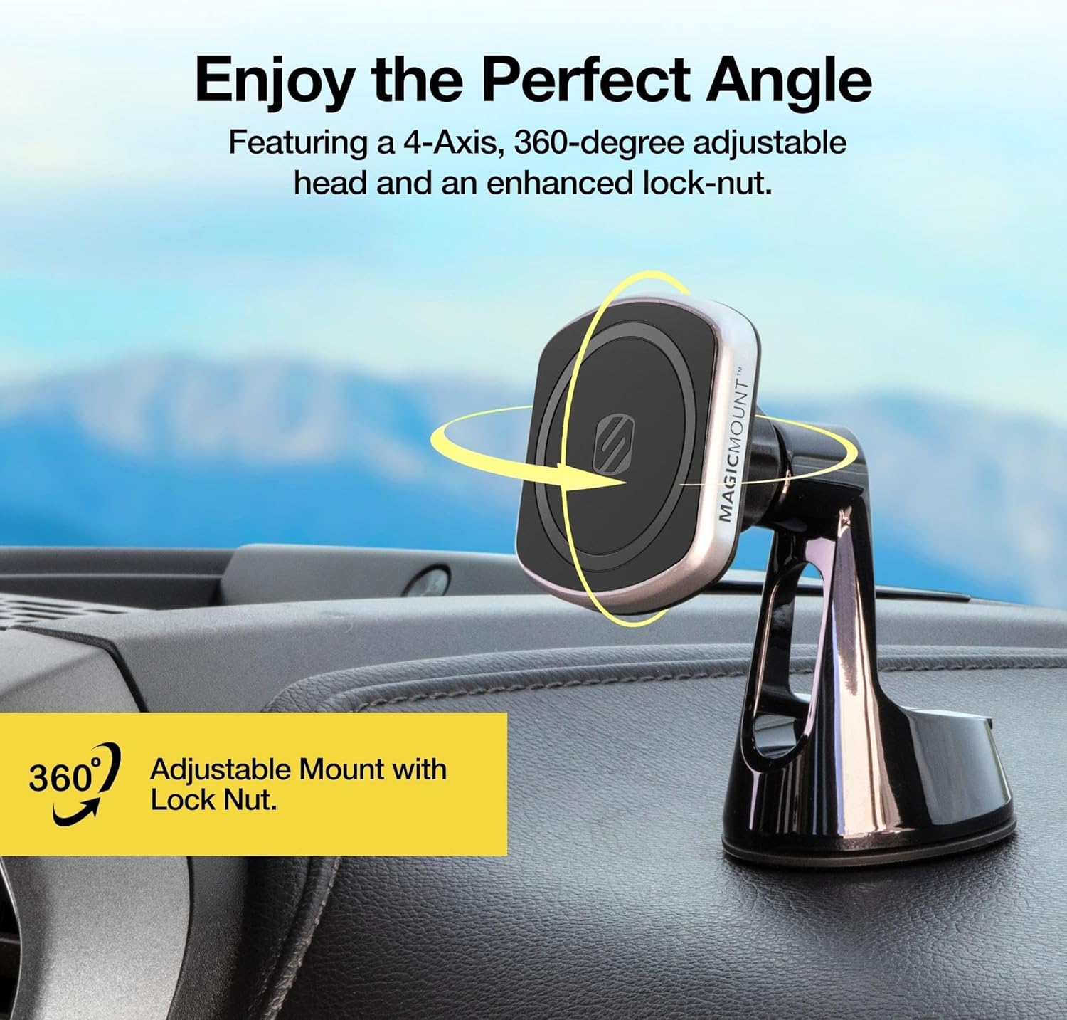 Scosche MP2WD-XTSP MagicMount Pro2 Magnetic Car Phone Holder - Ultimate Magnetic Car Mount for Windshield or Dashboard with Suction Cup - Compatible with MagSafe, iPhones, Galaxy, Pixel & Smartphones - Image 3