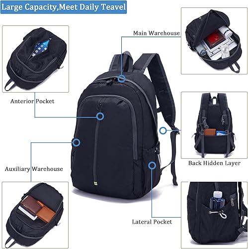 Miniatura 5 de YZAOLL Mochila de senderismo ligera y plegable de 25 litros, impermeable, mochila de senderismo para mujeres y hombres, mochila de gimnasio, viajes,