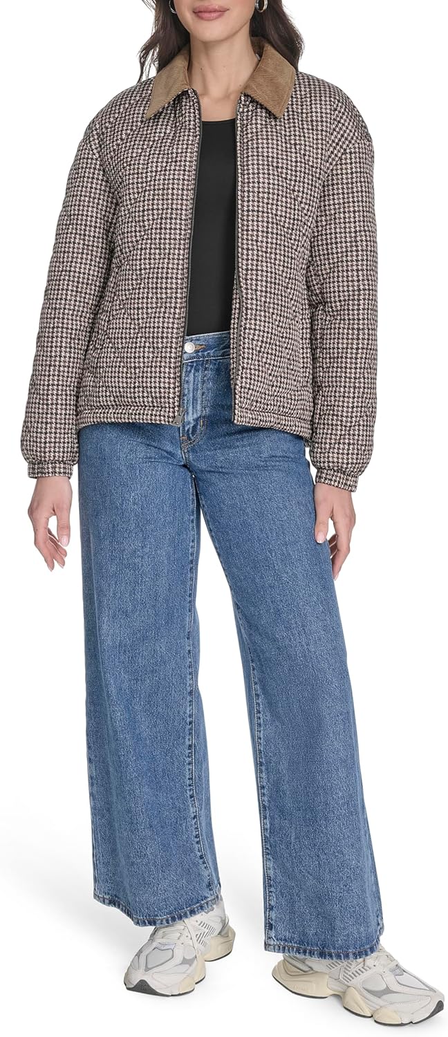 Levi's womens Diamond Quilted Jacket With Corduroy Collar - Image 2