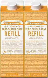 Dr. Bronner's Pure-Castile Liquid Soap Refill (Citrus 32oz, Pack of 2)