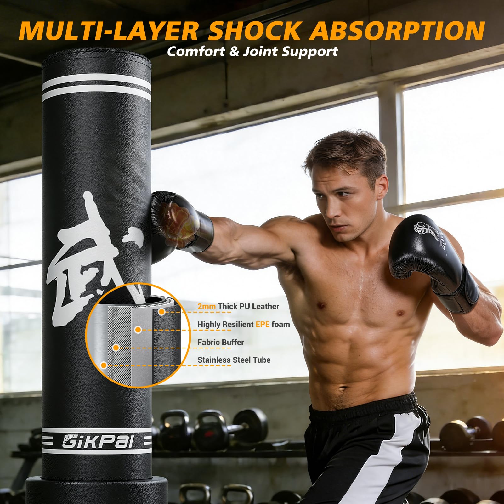 Amazon.com : GIKPAL Freestanding Punching Bag for Adults 67  display picture 1