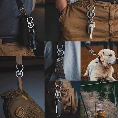 Miniatura 3 de KeyUnity KS01 Clip de mosquetón para llavero, organizador de llaves de acero inoxidable 420, perfecto para el hogar y la oficina