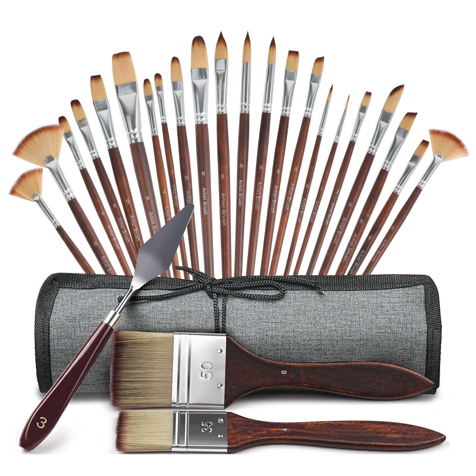 Aniyoo 25PCS Paint Brushes Set Includes Carrying Case for Face Painting — image 1