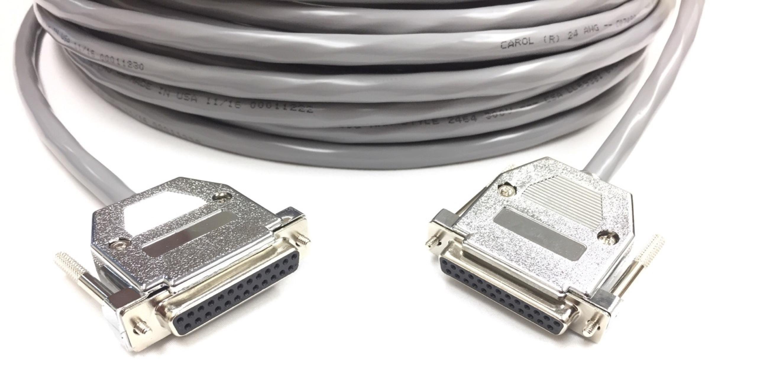 50ft DB25 Female to DB25 Female RS232 Extension Cable 24 AWG
