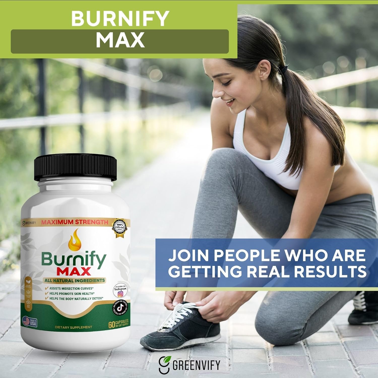 Burnify Max Dietary Supplement, Maximum Strength, All Natural Ingredients, 60 Capsules, 30-Day Supply (2)