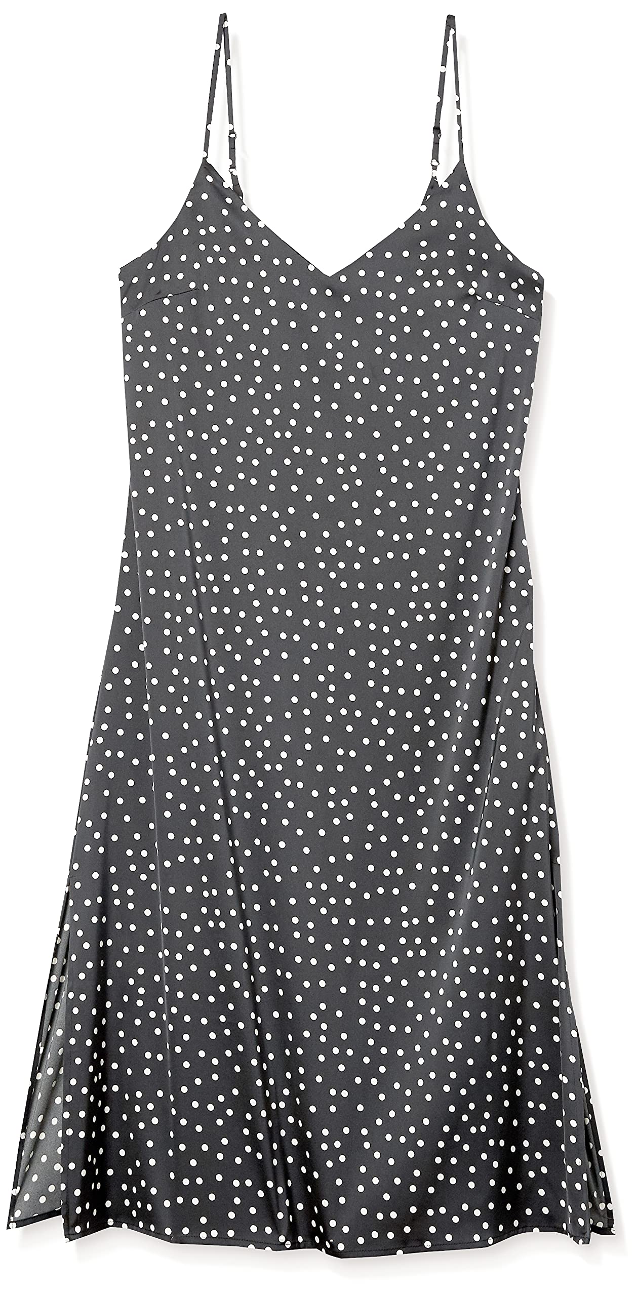 The Drop Ana Vestido de estilo lencero de largo medio y efecto de seda con cuello de pico Mujer