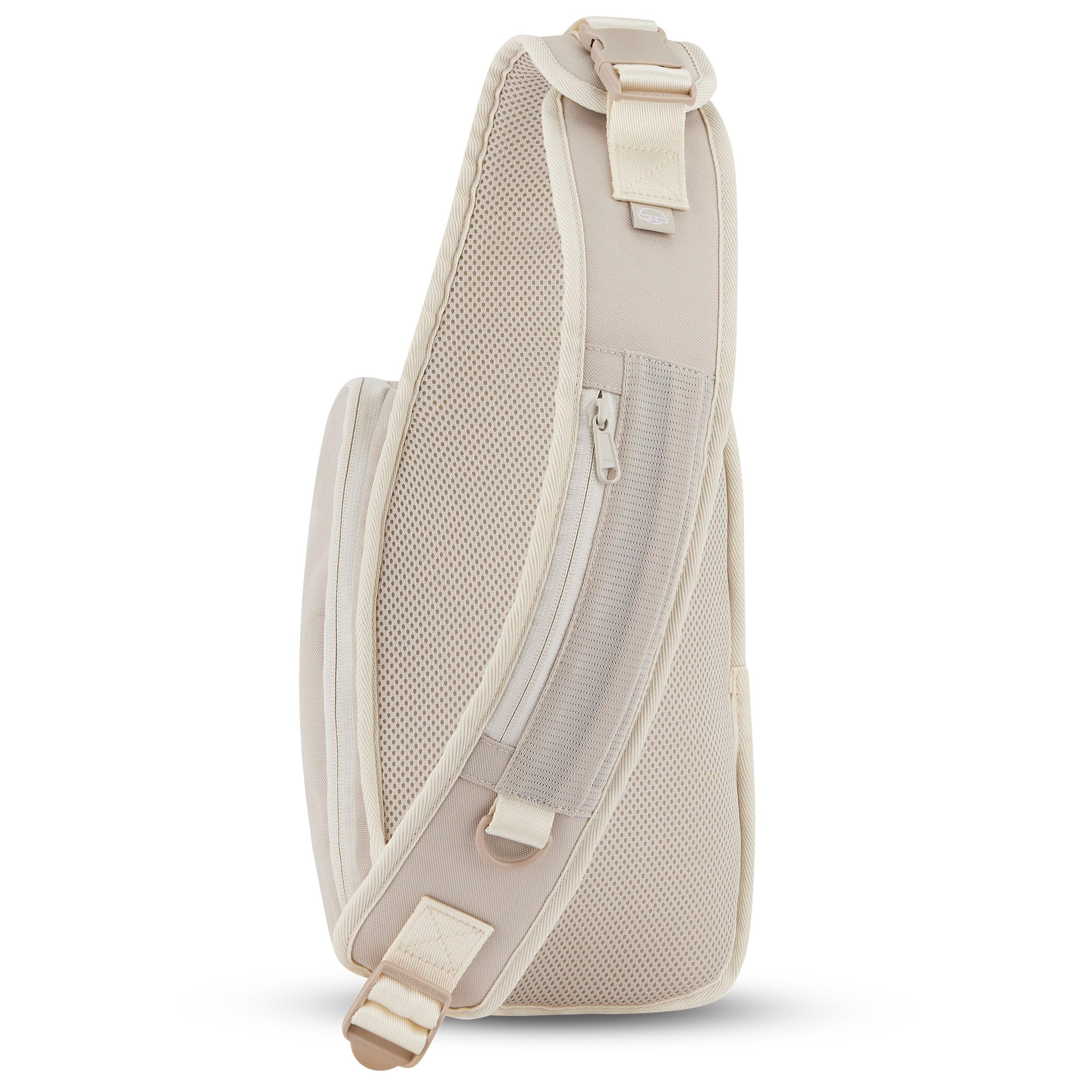 Johnny Urban Slingbag Femmes Hommes Beige - Charlie - Sac à Épaule Bag Randonnée Voyage - Matériau indéchirable et Durable - Pochette pour Bouteille d'eau