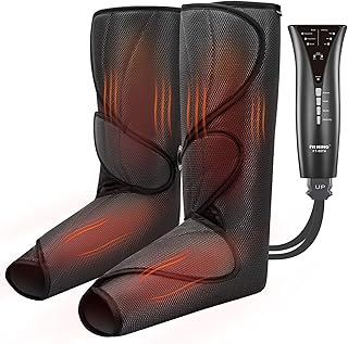 FIT KING Air Compression Leg and Foot Massager with Heat for Circulation and Pain Relief Helpful for Swollen Legs Edema RLS