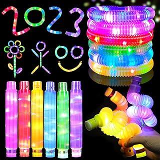 مجموعة ألعاب فيدجيت حسية مضيئة للأطفال مكونة من 12 قطعة منبثقة من جيمي، عصي متوهجة لتزيين الحفلات، مجموعة عصي متوهجة للحفلات، أنبوب مرن ليد للهالوين، شنطة للحفلات، هدايا حفلات أعياد الميلاد للأطفال