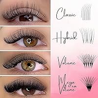 Vista 4 de CoMango Easy Fan - Extensiones de pestañas rizadas C/D de 0.05/0.003 in, pestañas de volumen que florecen automáticamente, color negro mate 2D-20D