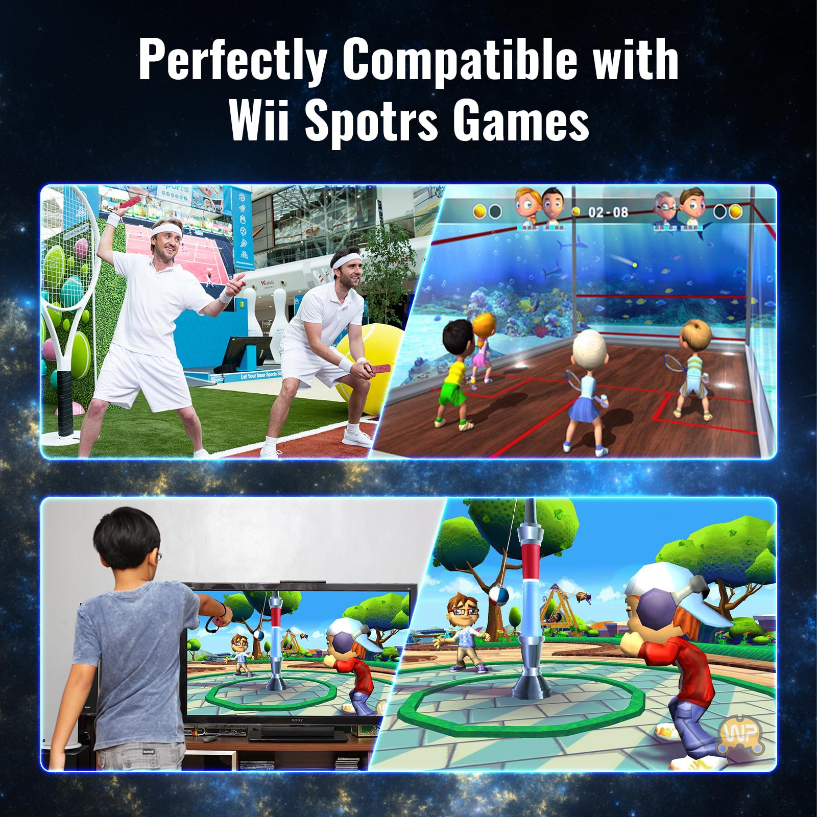 Gamrombo Motion Plus Lot de 4 manettes Wii compatibles avec Wii/Wii U avec étui en silicone et dragonne (blanc, noir, rose, bleu)