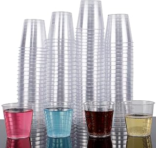 Zcaukya 100 Pack 1oz Clear Plastic Shot Glasses - Disposable Mini Cups for Jello Shots, Sauce, Tasting, Parties