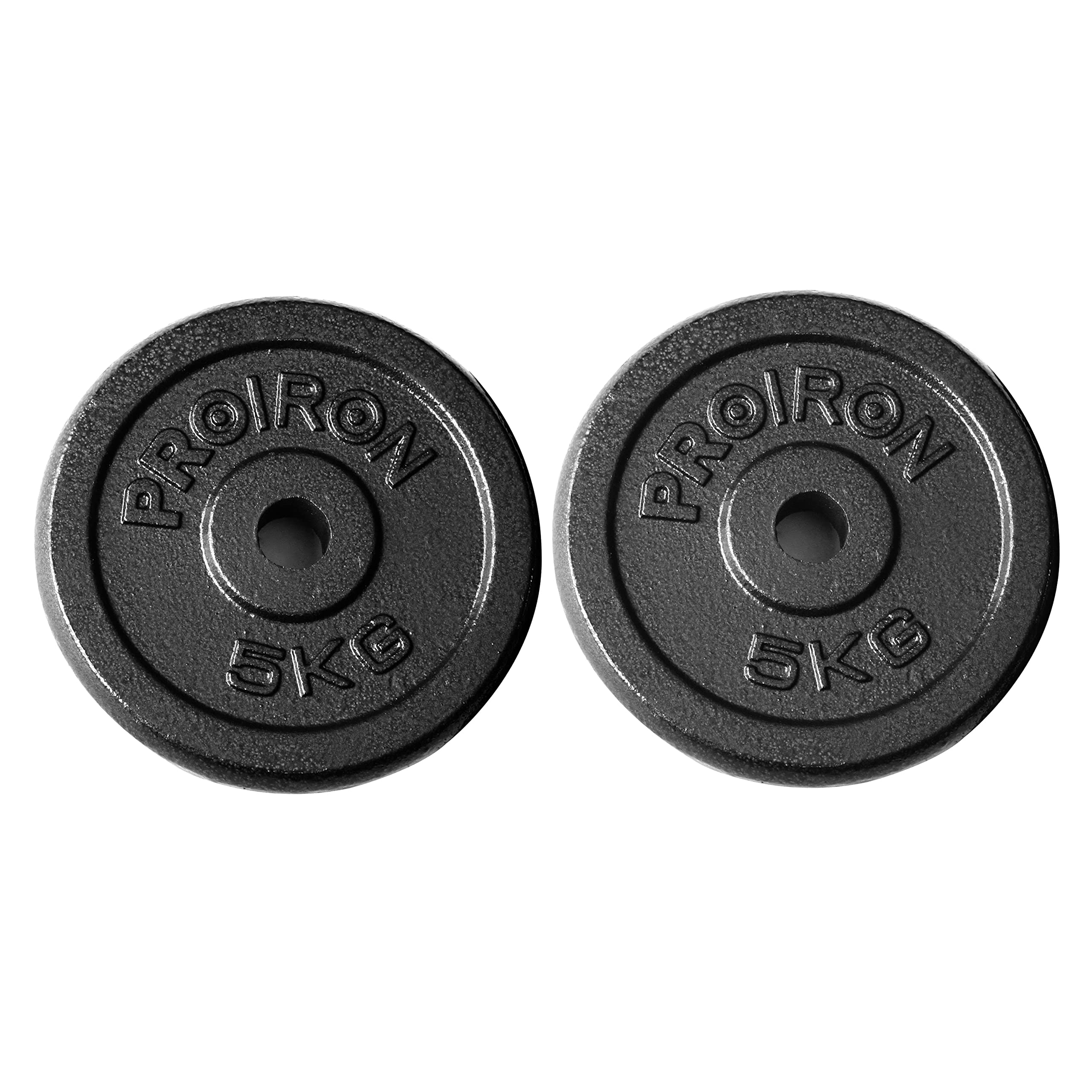 PROIRON Cast Iron Weight Plates 1 Inch Barbell Plates 1.25kg, 2.5kg, 5kg, 10kg Discs in Pair for Lifting and Strength Training, Weights Plates Set for 1’’ Bar