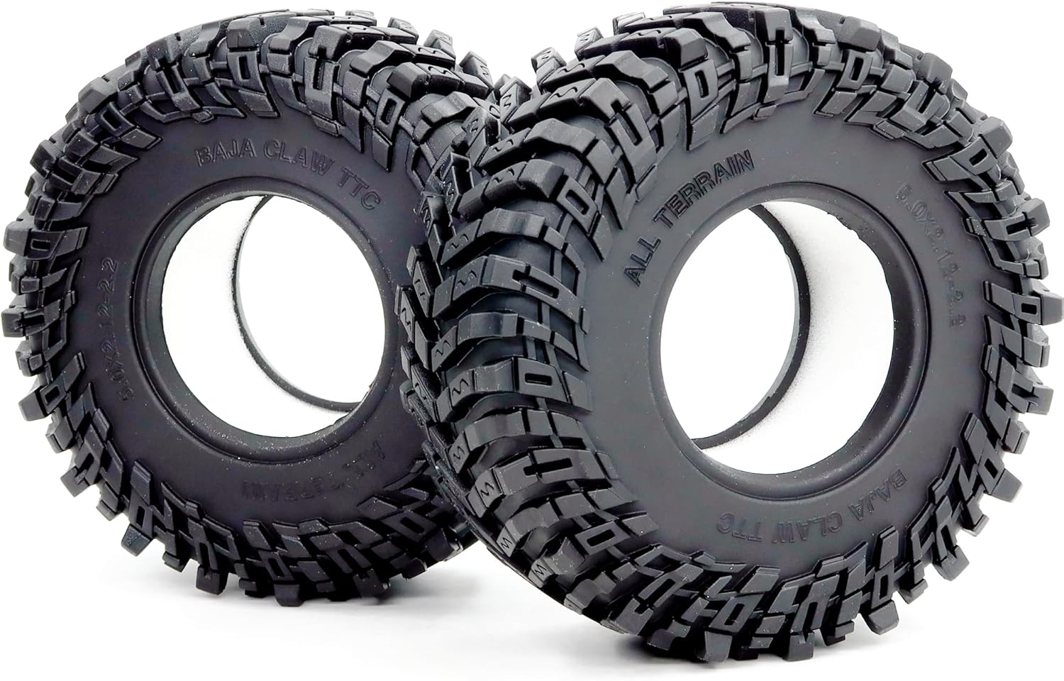 HOBBYSOUL 4pcs RC 2.2 Crawler Tires Soft Sticky 127mm/5.0inch Tall 2.2 Tires Tyres for 1/10 Axial Wraith Axial Yeti/Traxxas TRX4 AMG 6x6 / redcat Everest 10
