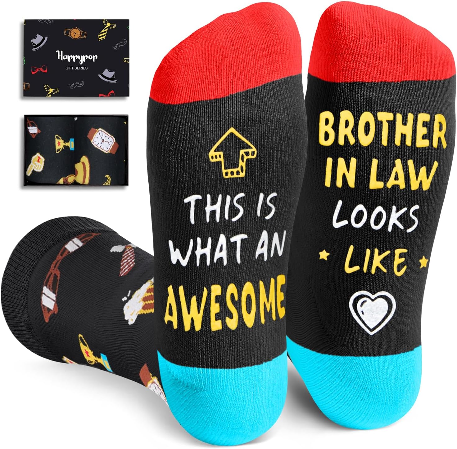 HAPPYPOP Funny Gifts for Men Him - Gifts for Nephew Uncle Dad Son in Law, Father Day Socks