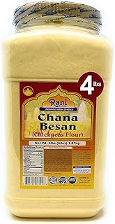 Rani Chana Besan (Chickpeas Flour, Gram) 64oz (4lbs) 1.81kg Bulk PET Jar ~ All Natural | Vegan | Gluten Friendly | NON-GMO | Kosher | Indian Origin