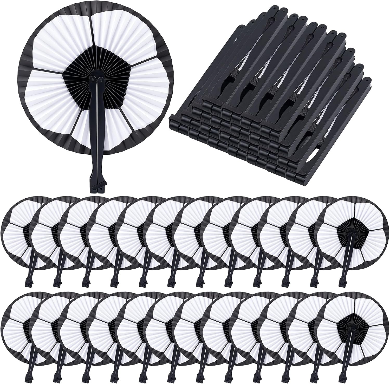 24 Pack Soccer Folding Handheld Fan Summer Holiday Party Supplies