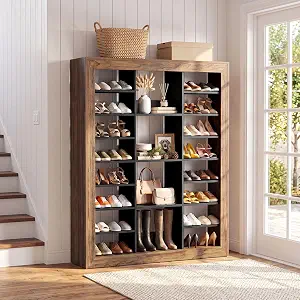 Tribesigns 59" Tall Shoe Storage Cabinet with Adjustable Shelves