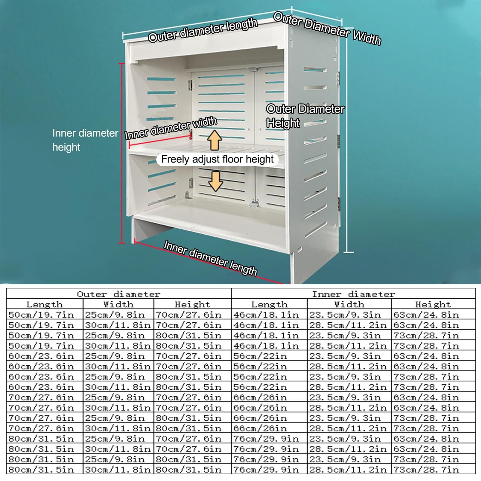 WLAN-Router-aufbewahrungsschrank, Freistehender Schrank-Organizer, Ausgehöhlte Seiten, Unsichtbare Aufbewahrung, für Wohnzimmer, Büro, Schlafzimmer(70x80x25cm/27.6x31.5x9.8in)