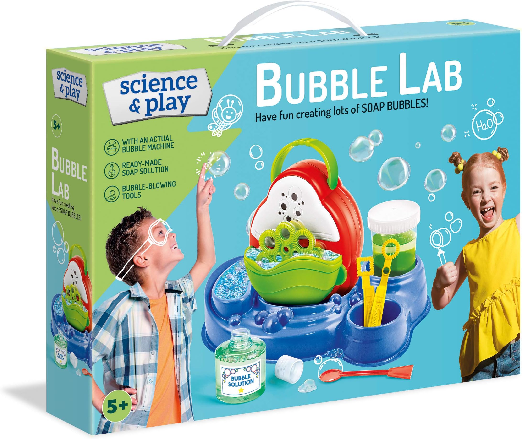 Clementoni 61898 Clementoni-61898-Science And Play-Soap Bubble-Science Toy-Laboratory And Esperiment Kit For Kids From 8 Years Old And Older, English, Multi-Colour