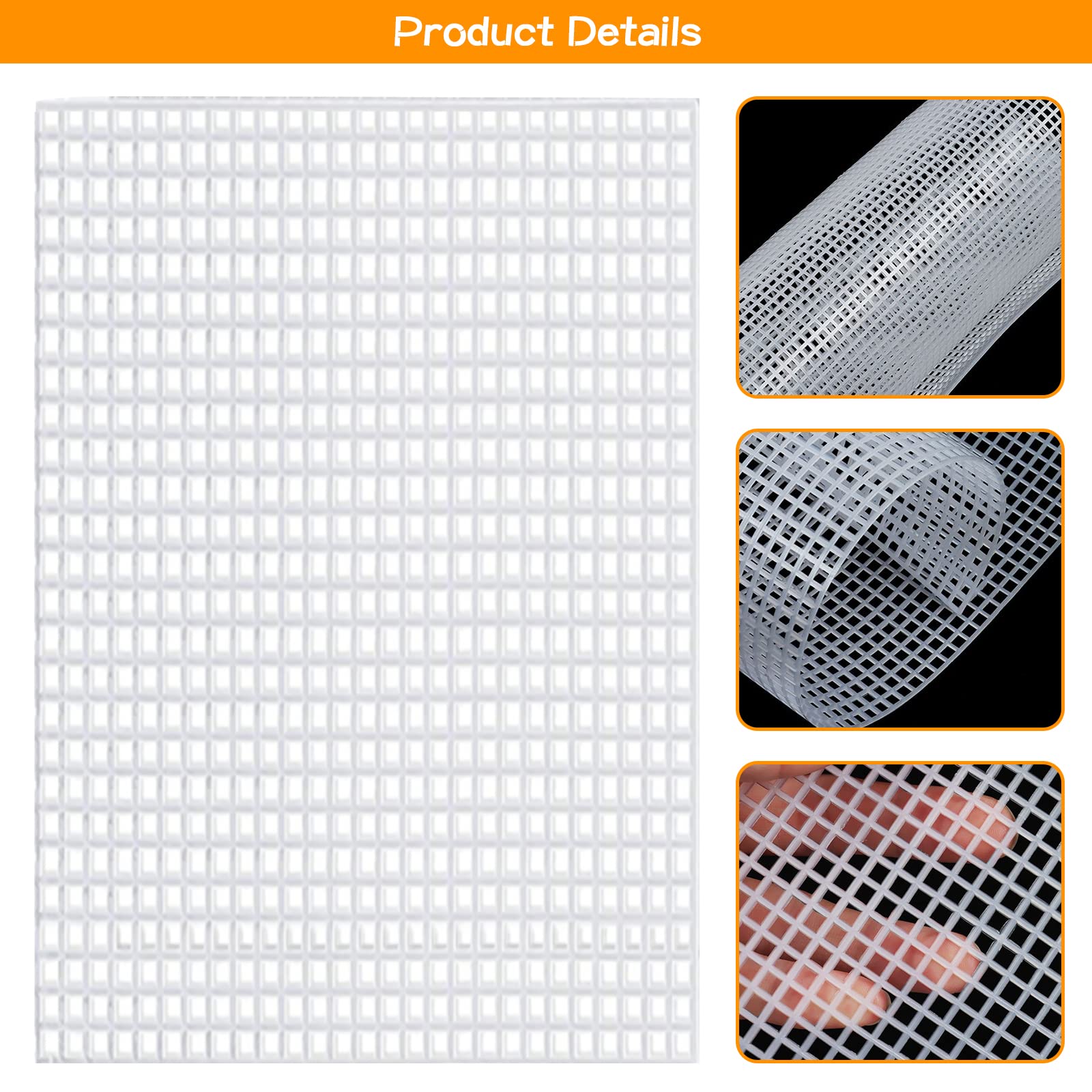 4 Fogli Di Tela Di Plastica 30x21cm - Griglia 4mm Per Lavori Fai Da Te E Cucito - Foto 7