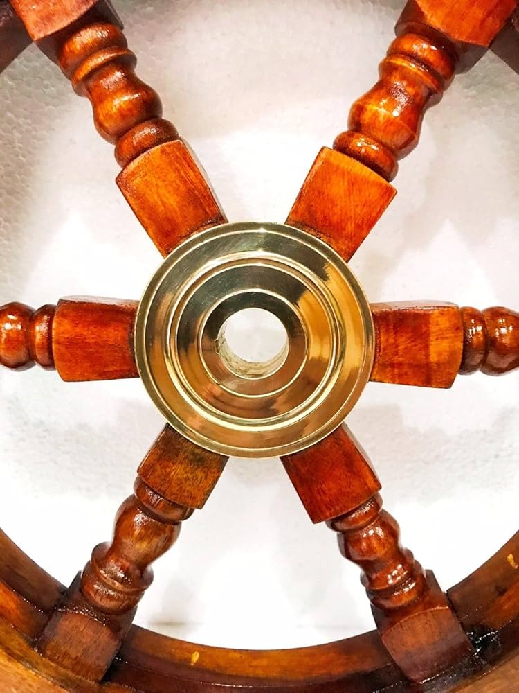 真鍮舵輪 真鍮製 舵輪（船のハンドル）アンティーク風