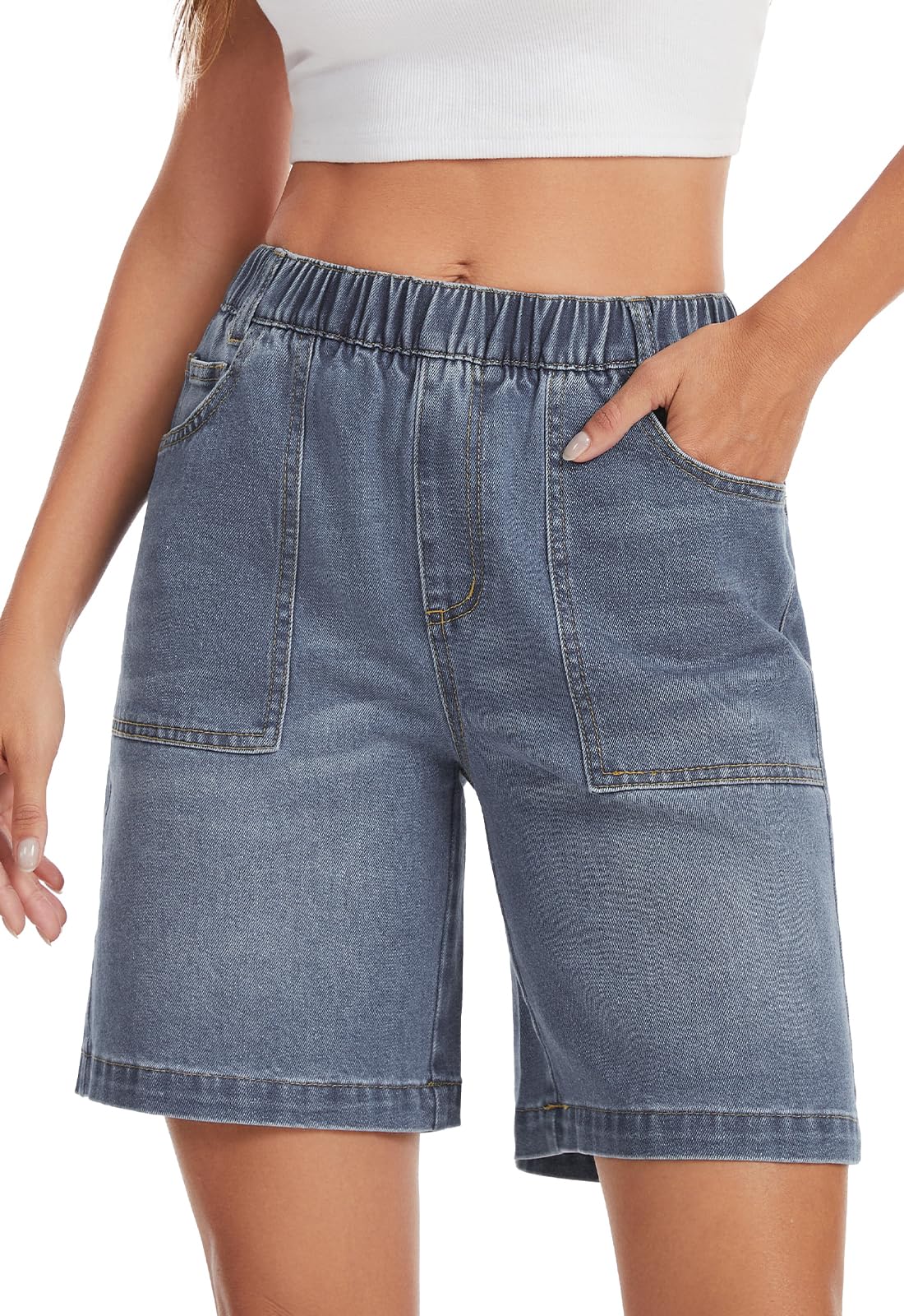 Alaster Queen Bermuda pour femme - Mode d'été - Pantalon court - Pour les loisirs - Taille élastique