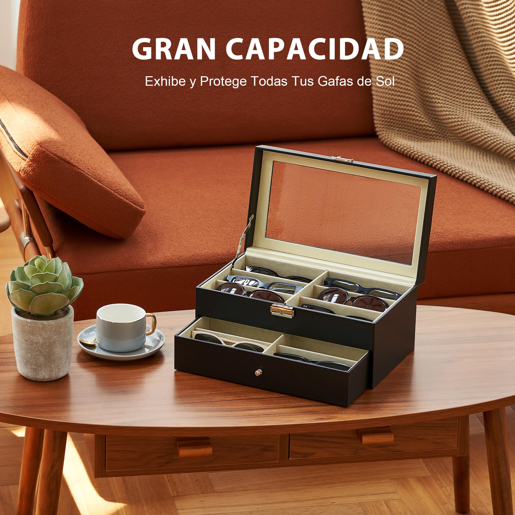 CO-Z Organizador Gafas de Sol Caja para Gafas Caja de Gafas de Sol para Mujeres y Hombres Estuche de Organizadora de Colección para Gafas