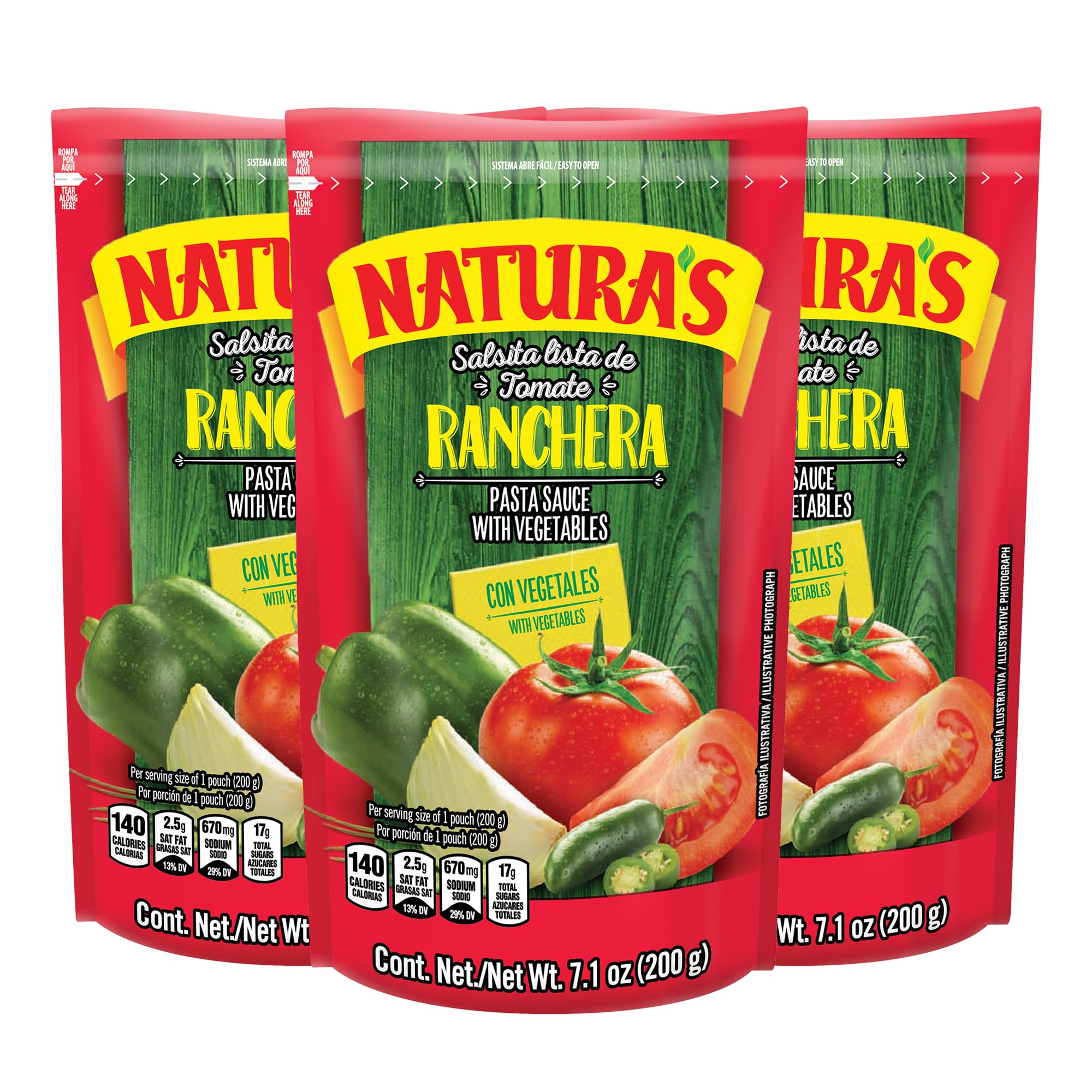 Natura's Salsa Ranchera, 7.1oz. Pouch (Pack of 3)