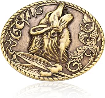 JIARY Vintage Western Cowboy Belt With 3D Goat Buckle - Adjustable Brown Leather Belt For Men & Women, 120cm
