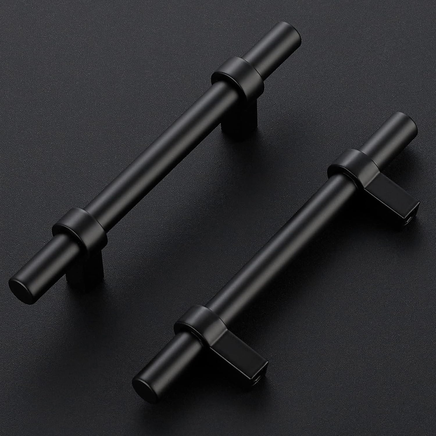 Home Expert 25 Pack Cabinet Handles 3-1/2 Inch Black Cabinet Pulls Matte Black Kitchen Cabinet Handles Drawer Pulls with Square Base Kitchen Cabinet Hardware 6 Inch Overall Length