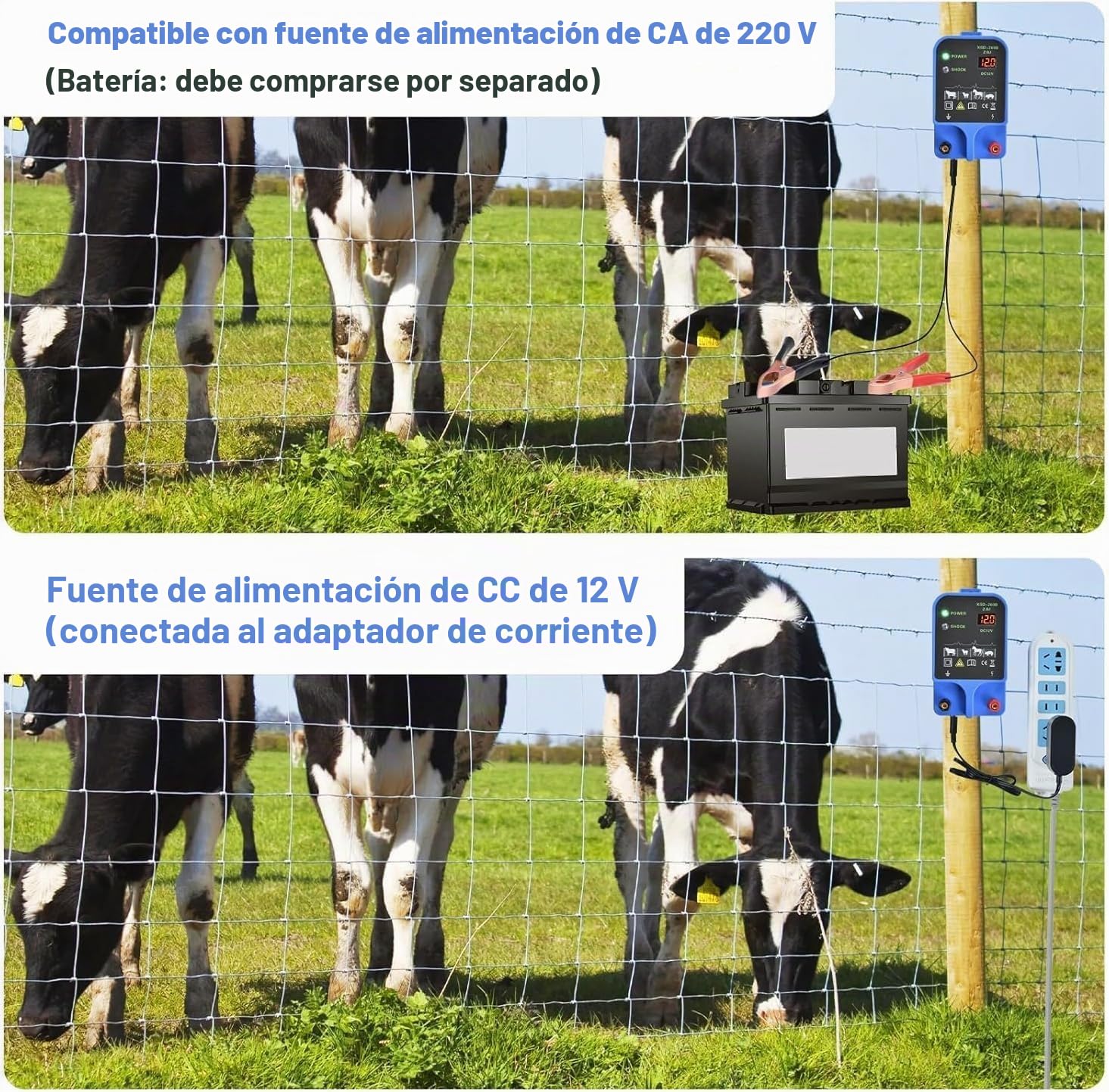 Pastor Electrico 10KM 2J Pastor Eléctrico para vallas Cerca Eléctrica Controlador 3Modos 230V Pastor Eléctrico de Poder Dispositivo Eléctrica Pastor para Granja Jardines Caballos Ganado Ovejas Cerdos