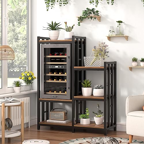 Miniatura 7 de Estante de cocina de 6 niveles, estante de almacenamiento de utilidad, mini mesa de soporte para horno de microondas y nevera, barra de café,