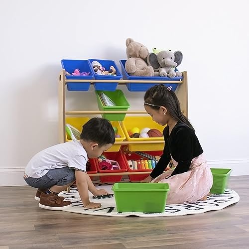 Miniatura 3 de Organizador de juguetes para niños con cajas de almacenamiento Tot Tutors Espresso Plástico NaturalPrimario