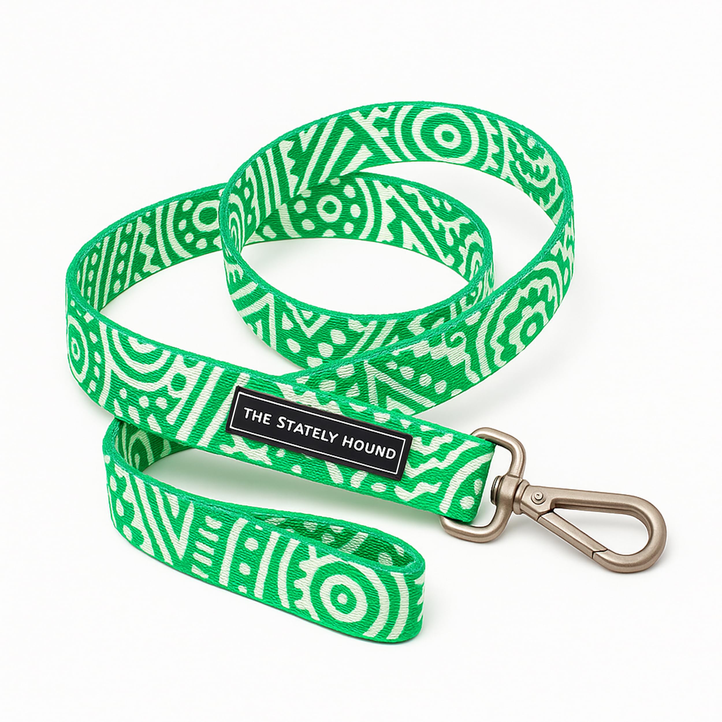 The Stately Hound Green Dog Lead, 120 cm Long Waterproof Heavy-Duty Nylon Leash for Small & Medium Dogs, Locking Carabiner