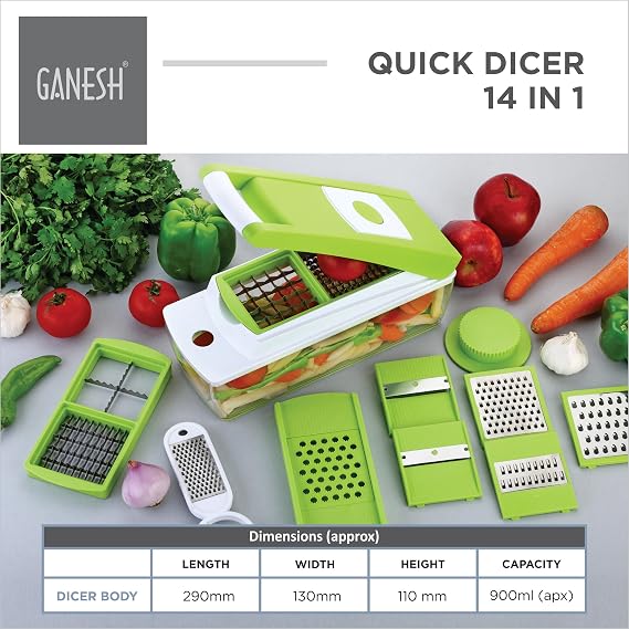 Ganesh Quick Plastic Dicer, Green