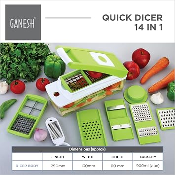 Ganesh Quick Plastic Dicer, Green
