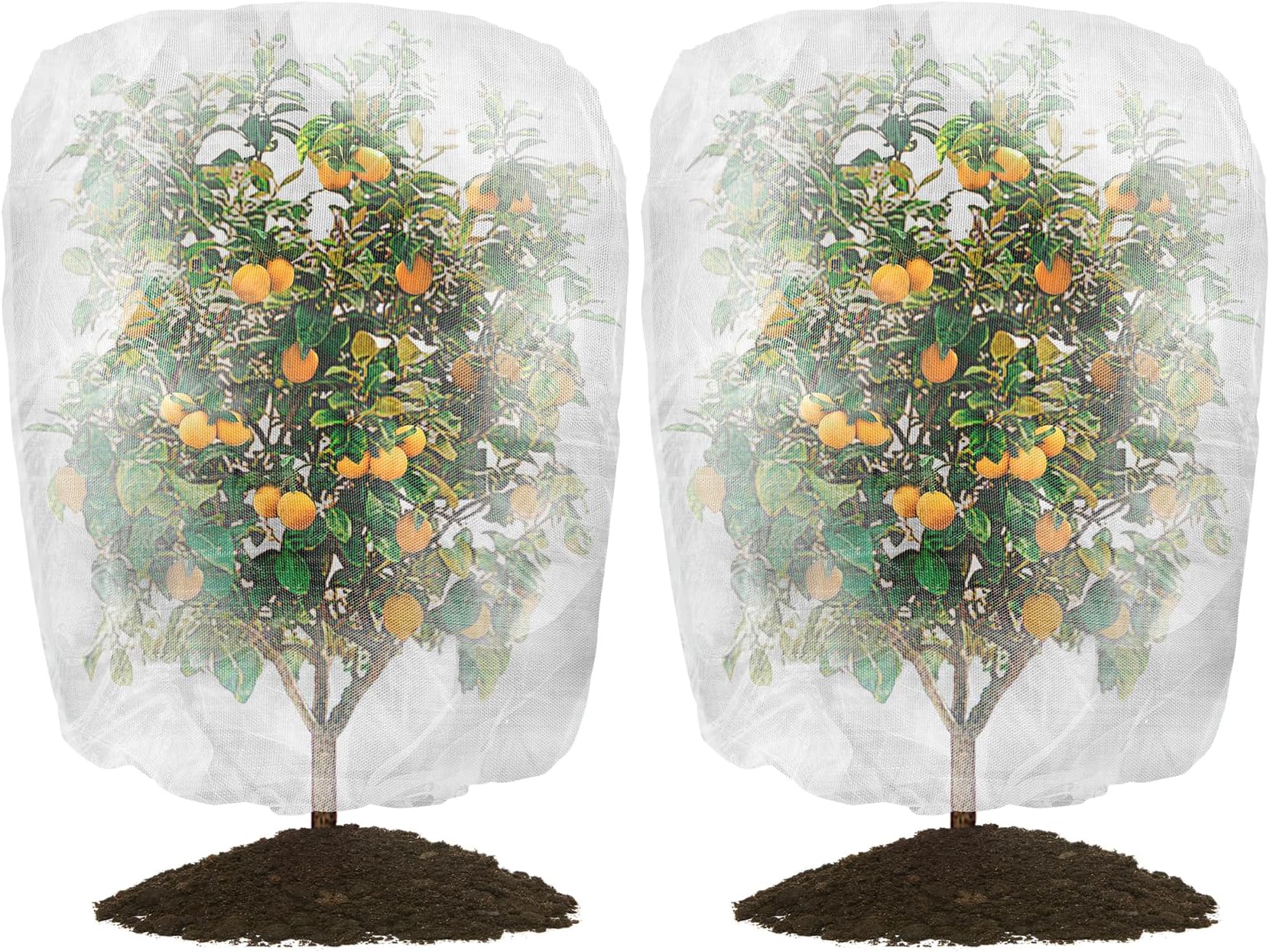 Unves 2 Pack Fruit Tree Netting Bags, Bird Netting for Garden Protection with Zipper and Drawstring, Blueberry Bush Netting Cover for Protecting Fruits from Birds and Insects (3 x 4.5 FT)