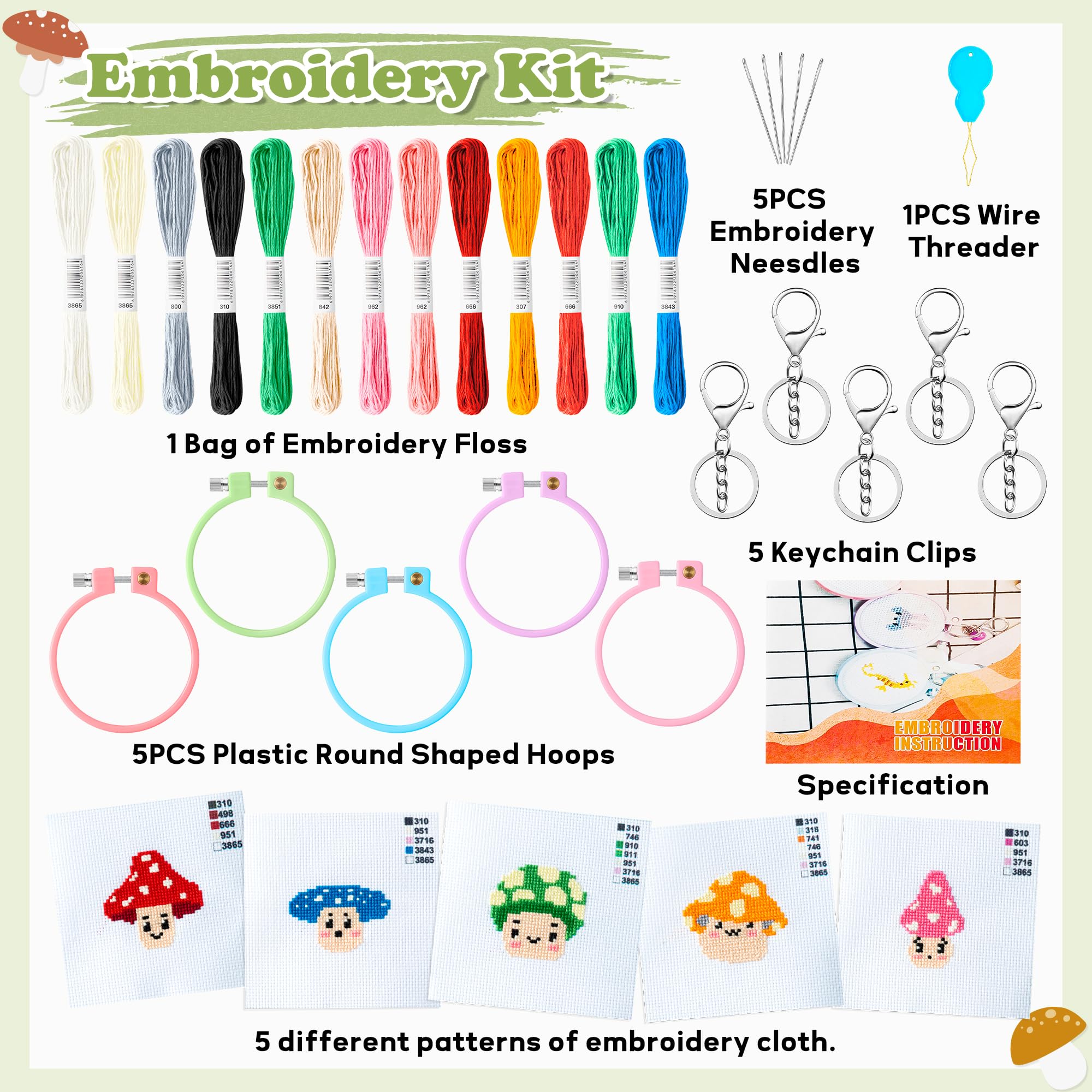 WATINC Beginners Embroidery Kits - Image 2