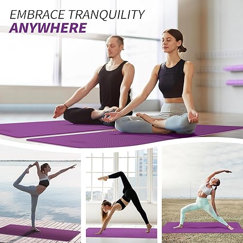 Miniatura 5 de CAMBIVO Tapete de yoga para mujeres, hombres y niños, 13, 14 y 25 pulgadas, extra grueso, antideslizante, 72 x 24 pulgadas, tapete de yoga de