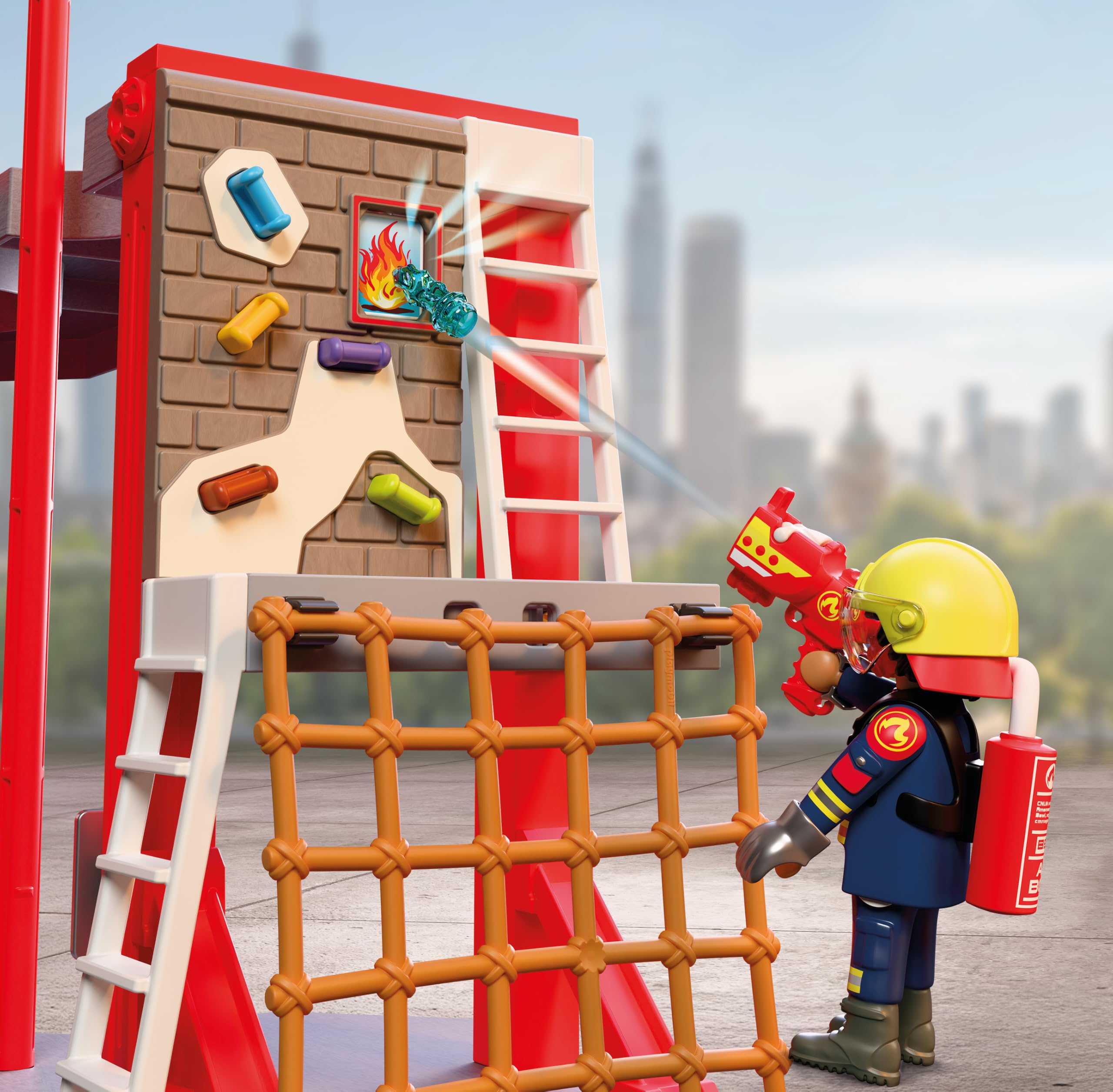 PLAYMOBIL | City Action | Grande stazione dei pompieri | Stazione multilivello con centrale operativa, palo scivolo, area di addestramento e molti accessori | Per bambini da 4 anni | 72191