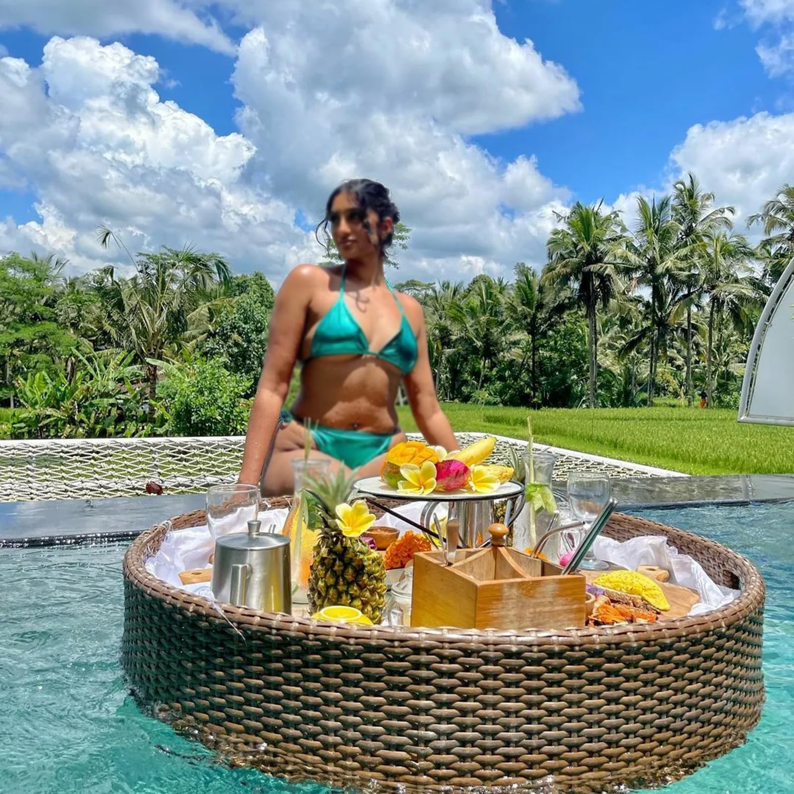 Swimming pool floating bar, Floating Tray(Yellow,80CM)