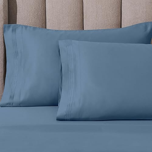 Miniatura 6 de Superior Juego de sábanas de algodón egipcio de 4 piezas, lujo de 1000 hilos, diseño moderno, sábanas sostenibles, básicos ultrasuaves, sólido,
